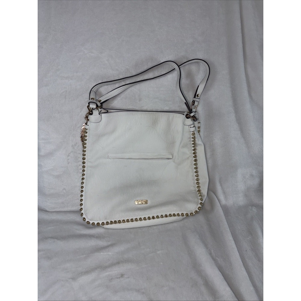 Jessica Simpson Camile White Studded Tote Handbag Purse Shoulder Bag Large Hobo